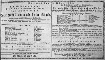 Theaterzettel (Oper und Burgtheater in Wien) 18300331 Seite: 1