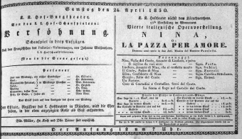 Theaterzettel (Oper und Burgtheater in Wien) 18300424 Seite: 1