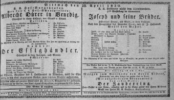 Theaterzettel (Oper und Burgtheater in Wien) 18300428 Seite: 1