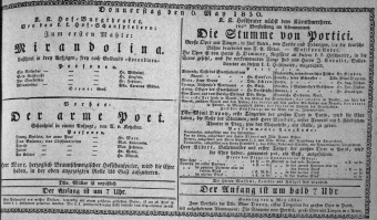 Theaterzettel (Oper und Burgtheater in Wien) 18300506 Seite: 1