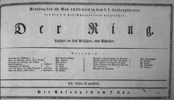Theaterzettel (Oper und Burgtheater in Wien) 18300518 Seite: 1