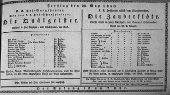 Theaterzettel (Oper und Burgtheater in Wien) 18300528 Seite: 1