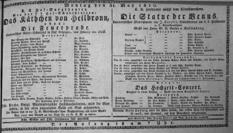 Theaterzettel (Oper und Burgtheater in Wien) 18300531 Seite: 1