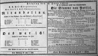 Theaterzettel (Oper und Burgtheater in Wien) 18300618 Seite: 1
