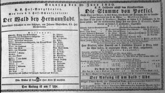 Theaterzettel (Oper und Burgtheater in Wien) 18300620 Seite: 1