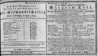 Theaterzettel (Oper und Burgtheater in Wien) 18300802 Seite: 1