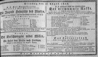Theaterzettel (Oper und Burgtheater in Wien) 18300810 Seite: 1