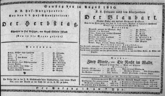 Theaterzettel (Oper und Burgtheater in Wien) 18300814 Seite: 1