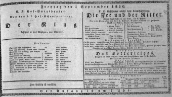 Theaterzettel (Oper und Burgtheater in Wien) 18300903 Seite: 1