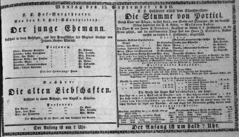 Theaterzettel (Oper und Burgtheater in Wien) 18300913 Seite: 1