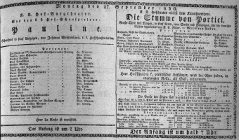Theaterzettel (Oper und Burgtheater in Wien) 18300927 Seite: 1