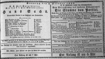 Theaterzettel (Oper und Burgtheater in Wien) 18301003 Seite: 1