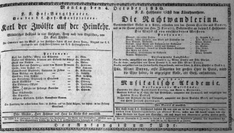 Theaterzettel (Oper und Burgtheater in Wien) 18301004 Seite: 1
