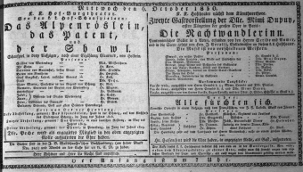 Theaterzettel (Oper und Burgtheater in Wien) 18301006 Seite: 1