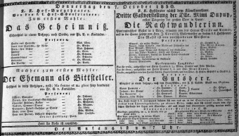 Theaterzettel (Oper und Burgtheater in Wien) 18301007 Seite: 1