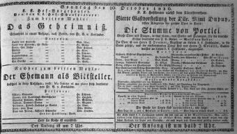 Theaterzettel (Oper und Burgtheater in Wien) 18301010 Seite: 1