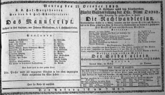 Theaterzettel (Oper und Burgtheater in Wien) 18301011 Seite: 1