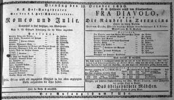 Theaterzettel (Oper und Burgtheater in Wien) 18301012 Seite: 1