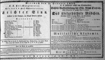Theaterzettel (Oper und Burgtheater in Wien) 18301013 Seite: 1