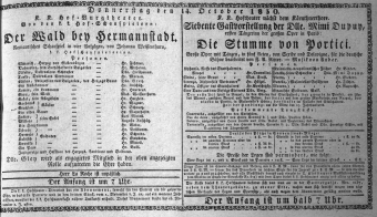 Theaterzettel (Oper und Burgtheater in Wien) 18301014 Seite: 1