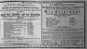 Theaterzettel (Oper und Burgtheater in Wien) 18301018 Seite: 1