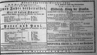 Theaterzettel (Oper und Burgtheater in Wien) 18301021 Seite: 1