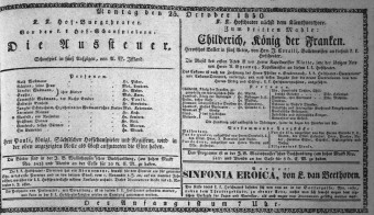 Theaterzettel (Oper und Burgtheater in Wien) 18301025 Seite: 1