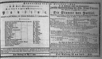 Theaterzettel (Oper und Burgtheater in Wien) 18301028 Seite: 1