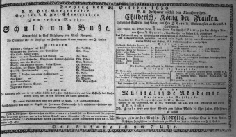 Theaterzettel (Oper und Burgtheater in Wien) 18301029 Seite: 1
