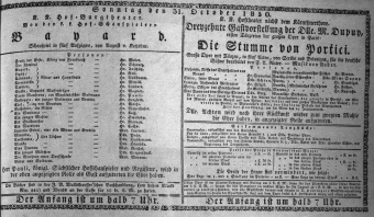 Theaterzettel (Oper und Burgtheater in Wien) 18301031 Seite: 1