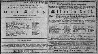 Theaterzettel (Oper und Burgtheater in Wien) 18301110 Seite: 1
