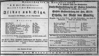 Theaterzettel (Oper und Burgtheater in Wien) 18301118 Seite: 1