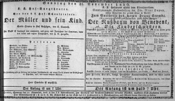 Theaterzettel (Oper und Burgtheater in Wien) 18301121 Seite: 1