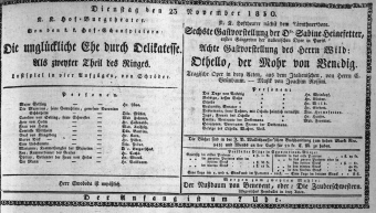 Theaterzettel (Oper und Burgtheater in Wien) 18301123 Seite: 1