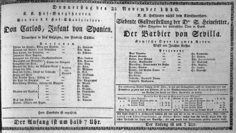 Theaterzettel (Oper und Burgtheater in Wien) 18301125 Seite: 1
