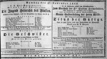 Theaterzettel (Oper und Burgtheater in Wien) 18301127 Seite: 1