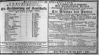 Theaterzettel (Oper und Burgtheater in Wien) 18301128 Seite: 1