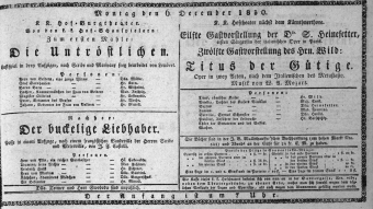 Theaterzettel (Oper und Burgtheater in Wien) 18301206 Seite: 1