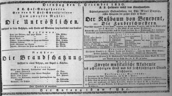 Theaterzettel (Oper und Burgtheater in Wien) 18301207 Seite: 1