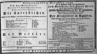 Theaterzettel (Oper und Burgtheater in Wien) 18301209 Seite: 1
