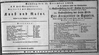 Theaterzettel (Oper und Burgtheater in Wien) 18301211 Seite: 1