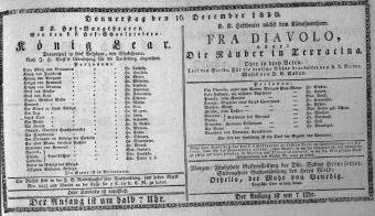 Theaterzettel (Oper und Burgtheater in Wien) 18301216 Seite: 1