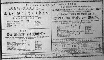 Theaterzettel (Oper und Burgtheater in Wien) 18301217 Seite: 1