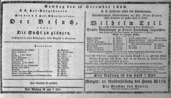Theaterzettel (Oper und Burgtheater in Wien) 18301218 Seite: 1