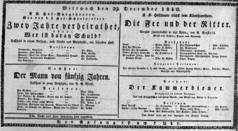 Theaterzettel (Oper und Burgtheater in Wien) 18301229 Seite: 1