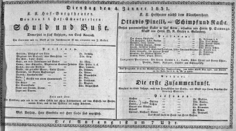 Theaterzettel (Oper und Burgtheater in Wien) 18310104 Seite: 1