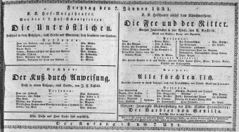 Theaterzettel (Oper und Burgtheater in Wien) 18310107 Seite: 1