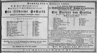 Theaterzettel (Oper und Burgtheater in Wien) 18310108 Seite: 1