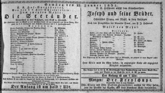 Theaterzettel (Oper und Burgtheater in Wien) 18310122 Seite: 1