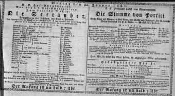 Theaterzettel (Oper und Burgtheater in Wien) 18310124 Seite: 1